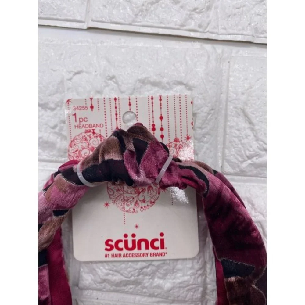 Scunci Headband Magenta Pink Velvet Headband‎ 1 Inch Wide New